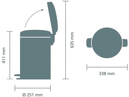 Мусорное ведро Brabantia Pedal Bin NewIcon 12 л (небесно-голубой)