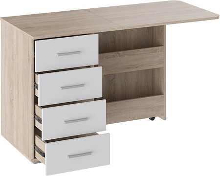 Стол Трия Письменный тип 5 (дуб сонома/белый ясень)