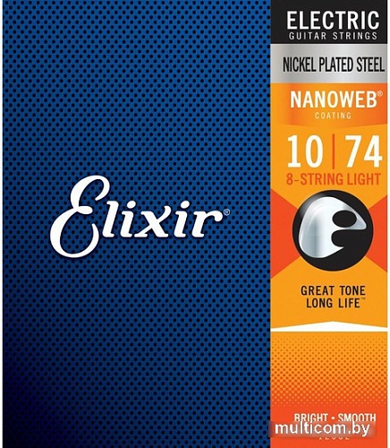 Струны для гитары Elixir Strings 12062 10-74 8-String
