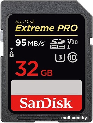 Карта памяти SanDisk Extreme PRO V30 SDHC 32GB [SDSDXXG-032G-GN4IN]