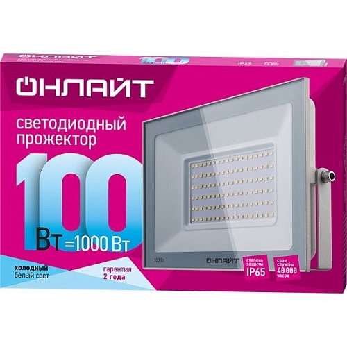 Фонарь Онлайт OFL-100-4K-WH-IP65-LED