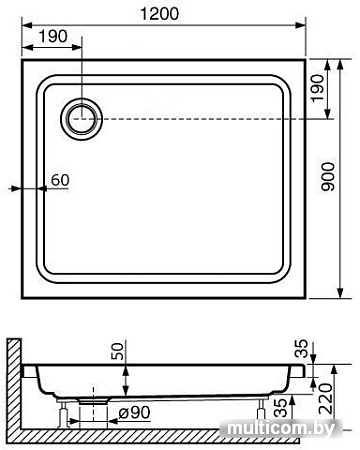 Душевой поддон RGW Style 120x90