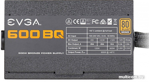 Блок питания EVGA 600 BQ 110-BQ-0600-K2