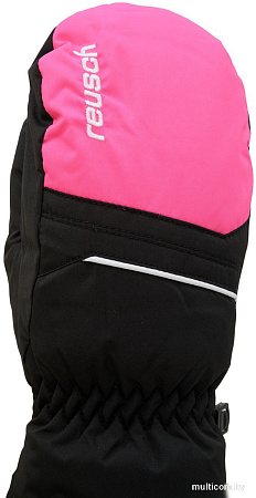 Горнолыжные варежки Reusch Alan Junior 6361415-7720 (р-р 3, Mitten Black/Pink Glo)