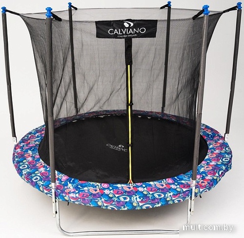 Батут Calviano Smile 252 см-8FT INSIDE с внутренней сеткой складной
