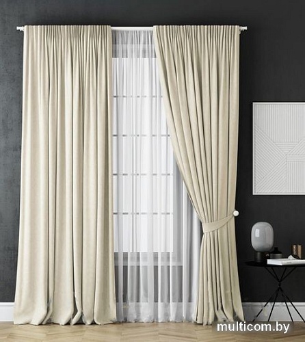 Комплект штор Pasionaria Каспиан 480x240 с подхватами (молочный)