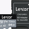 Карта памяти Lexar microSDXC LMS1066064G-BNANG 64GB (с адаптером)