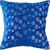 Декоративная подушка Домашняя Мода Новогодний принт (35х35, синий)