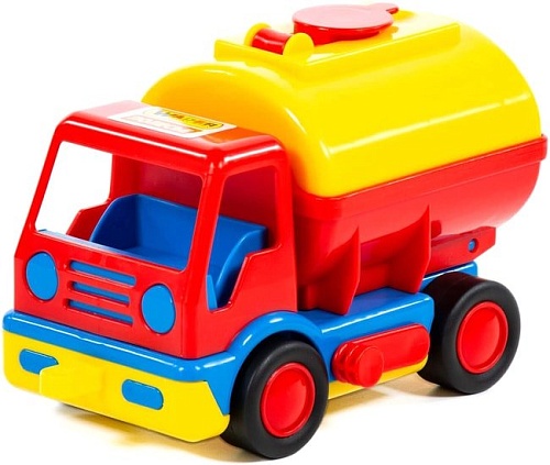 Игрушечный транспорт Полесье Базик автомобиль-бензовоз 38173 (красный/желтый)