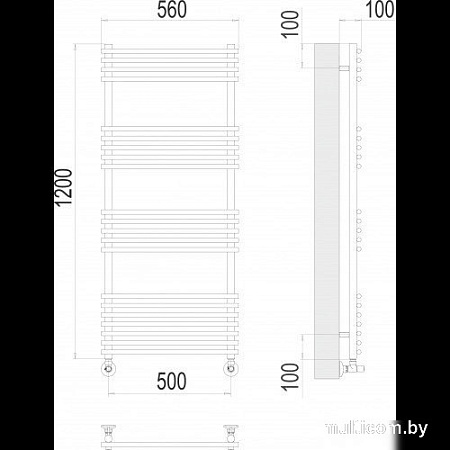 Полотенцесушитель TERMINUS Ватра П21 500x1200 (хром)