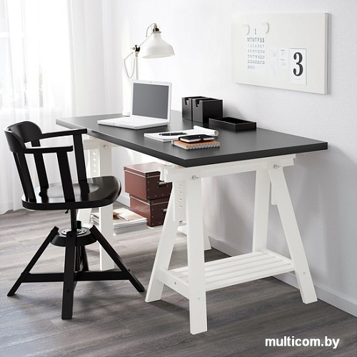 Письменный стол Ikea Линнмон/Финвард (черный/белый) [790.473.06]