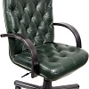 Кресло Деловая обстановка Премьер экстра (кожа люкс, венге, зеленый)