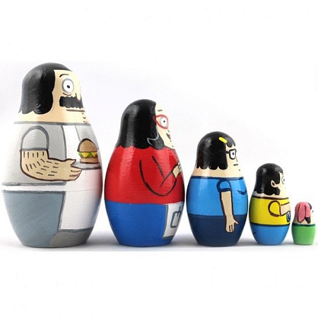 Развивающая игра Брестская Матрешка С персонажами мультсериала Bob's Burgers (набор 5 шт)