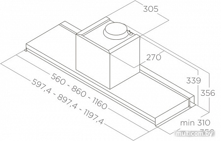 Кухонная вытяжка Elica Lever IX/A/116 PRF0163362
