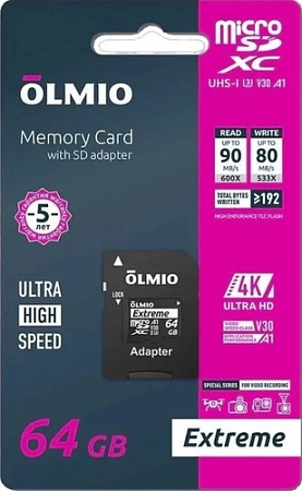 Olmio microSDXC 64GB Extreme UHS-I (U3)