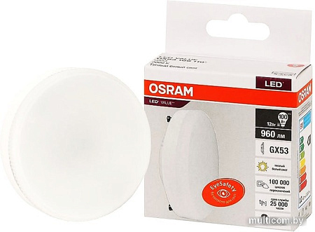 Светодиодная лампа Osram LV GX53100 12 SW/830 230V GX53 10X1 RU