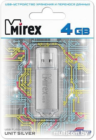 USB Flash Mirex Unit Silver 4GB [13600-FMUUSI04]