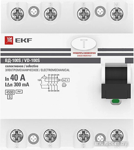 Устройство защитного отключения EKF PROxima elcb-4-40-300S-em-pro