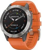 Умные часы Garmin Fenix 6 Sapphire (титановый/оранжевый)