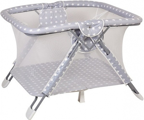 Игровой манеж Polini Kids Comfort Звезды (белый/серый)