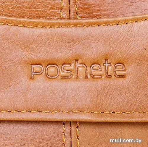 Мужская сумка Poshete 196-208-46-DCM (Dark Camel)