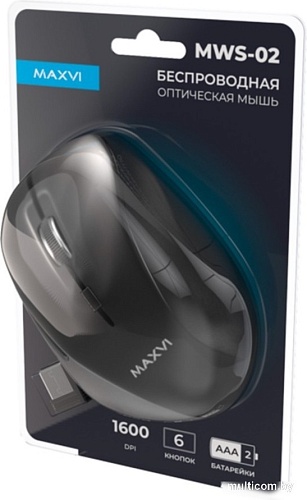 Мышь Maxvi MWS-02 (черный)