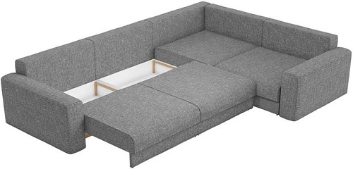 Угловой диван Mebelico Мэдисон Long 59171 (рогожка серый/бежевый/коричневый)