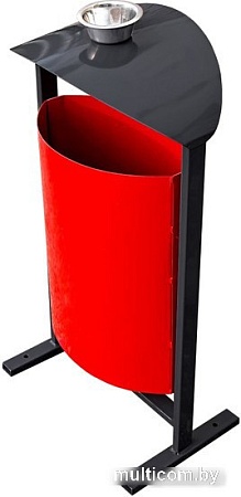 Уличная урна BZT DumH01 (красный, c пепельницей)