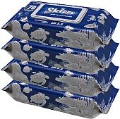 Влажные салфетки Skippy Premium с клапаном (4x70 шт)