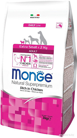 Сухой корм для собак Monge Daily Line Extra Small с курицей (3 кг)