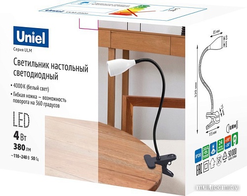 Настольная лампа Uniel ULM-D501 4W/4000K BLACK UL-00010746