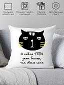 Декоративная подушка Print Style Я люблю тебя даже больше, чем своего кота 40x40new25