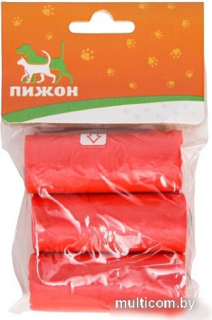 Пакет Пижон 7110503 29х21 см (3x15 шт, красный)