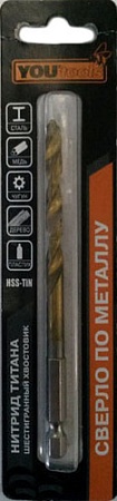 Сверло Yourtools HSS-TiN 1/4" 7 мм