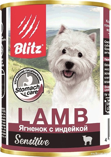Blitz Pets Sensitive Ягненок с индейкой 4054 (0.4 кг)