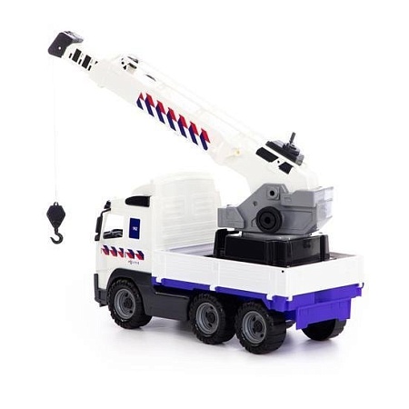 Полесье Volvo автомобиль-кран с поворотной платформой полицейский 77318