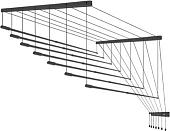 Сушилка для белья Comfort Alumin Потолочная Алюминиевая Graphite Premium 7 прутьев 2.9 м (графитовый)