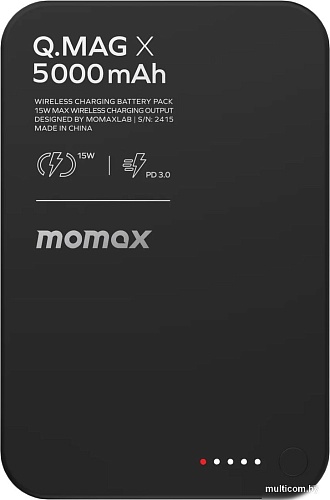 Внешний аккумулятор Momax Q.Mag X Magnetic IP116A 5000mAh (черный)