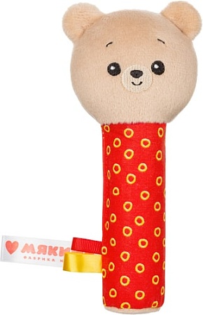 Погремушка Мякиши Хрустящая пищалка Мишка Барни 594