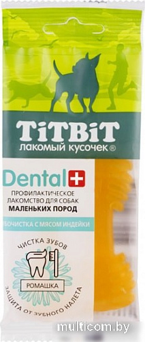 Лакомство для собак TiTBiT Dental+ Зубочистка с мясом индейки и ромашкой 26 г
