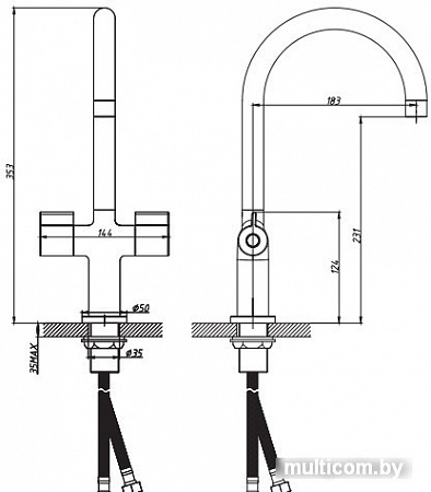 Смеситель Esko Duo DU 519