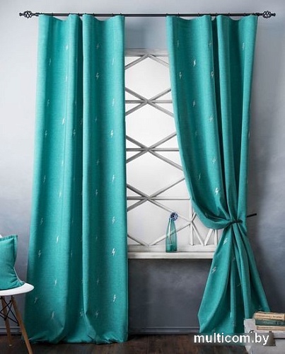 Комплект штор Pasionaria Флэш 290x270 с подхватами (бирюзовый)
