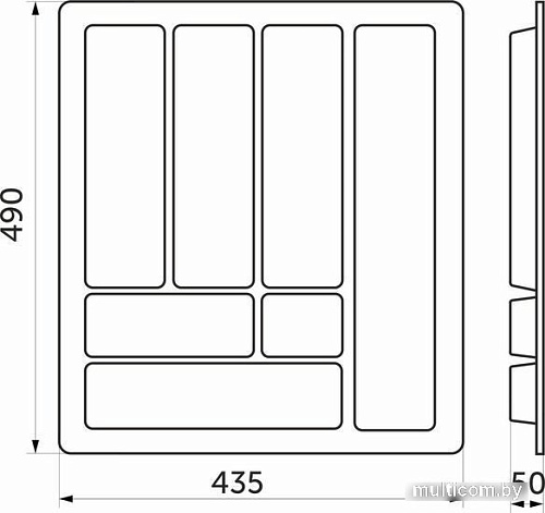 Лоток для столовых приборов AKS Comfort 50x490 (белый)