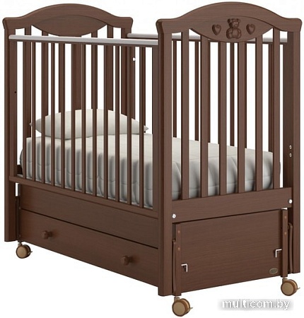 Классическая детская кроватка Nuovita Lusso Swing (темный орех)