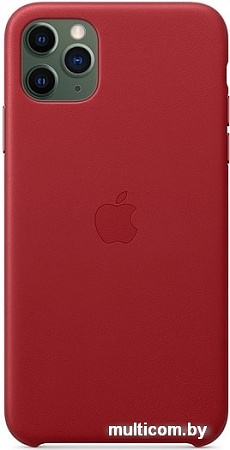 Чехол Apple Leather Case для iPhone 11 Pro (красный)
