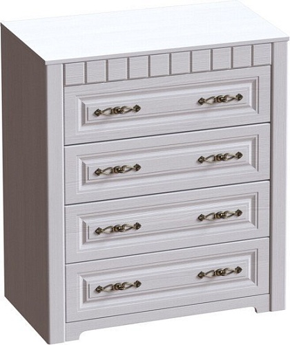Комод Мебельград Прованс 4 ящ. (бодега белая/патина премиум)