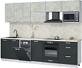 Готовая кухня Интерлиния Мила Лайт 2.9-ПМ4 (бетон лайт/антрацит/опал светлый)