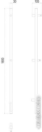 Полотенцесушитель TERMINUS Стойка Uno Проф 160 электро