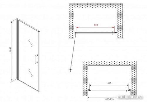 Душевая дверь Abber AG04070M