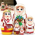 Развивающая игрушка Брестская Фабрика Сувениров В народной одежде с букетом васильков (набор 5 шт)